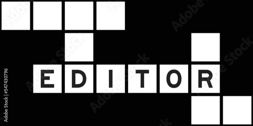 Alphabet letter in word editor on crossword puzzle background