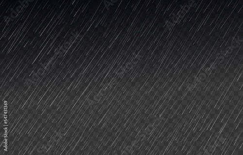 Rain drop effect. Sky water drips. Rainy weather. Transparent background with downpour raindrops. Rainfall backdrop. Autumn rainstorm window view. Vector realistic neoteric illustration