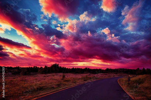 beau ciel coloré avec de jolis nuages photo