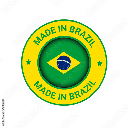 Made in Brazil badge. Brazil vector logo. 