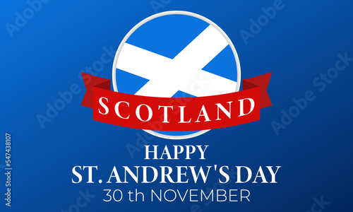 St. Andrew's day. National holiday in Scotland. 30 November. Background, poster, card, banner design.  photo