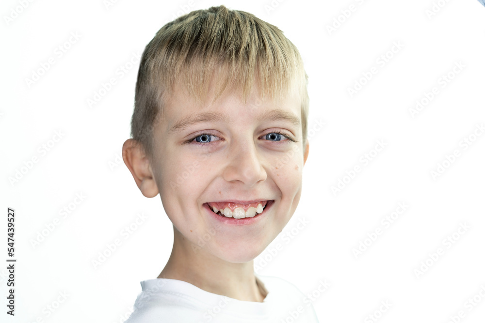 portrait of a smiling child, a portrait of a boy on white background portrait of a smiling child, a portrait of a boy on white background