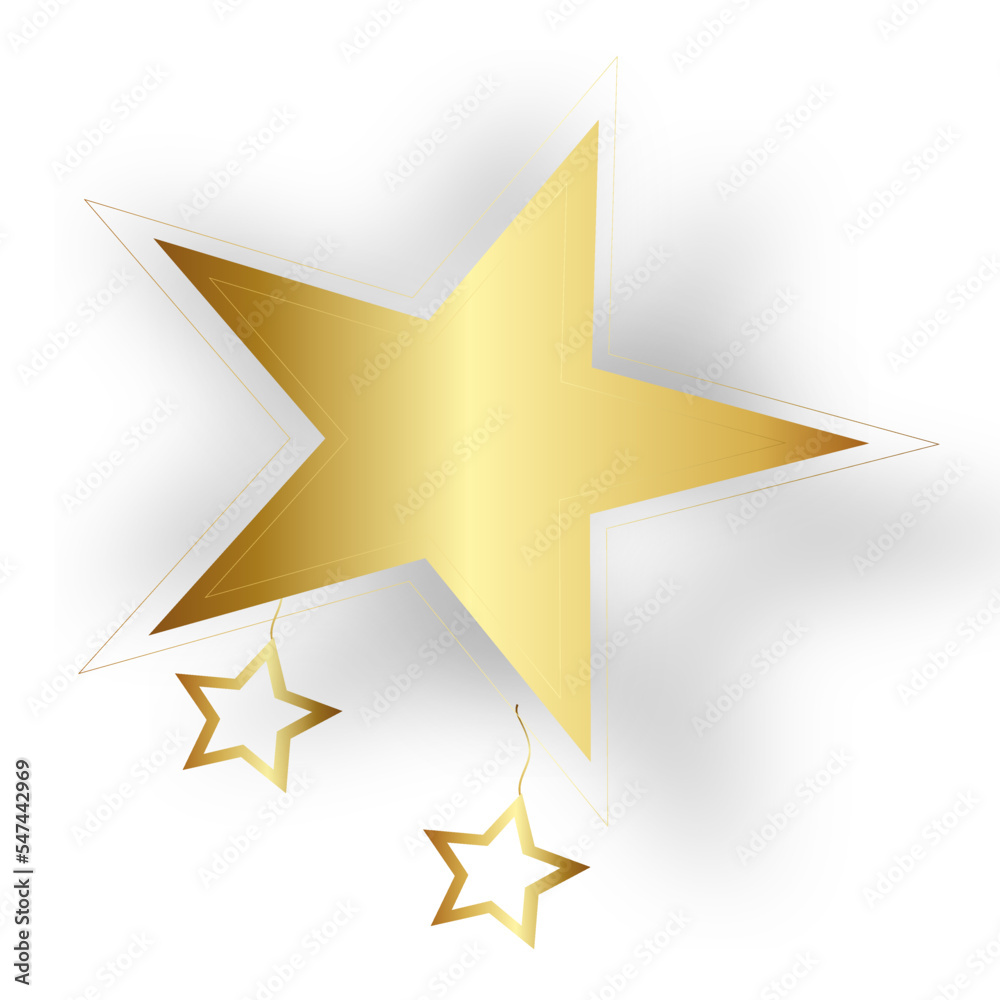 Gold Stern Star Sterne Anhänger Symbol Grafik Stock-Vektorgrafik | Adobe  Stock