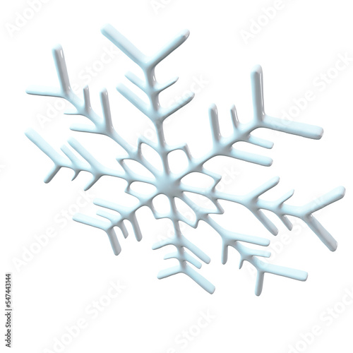 Snowflake 3d render png design. Falling snow white element