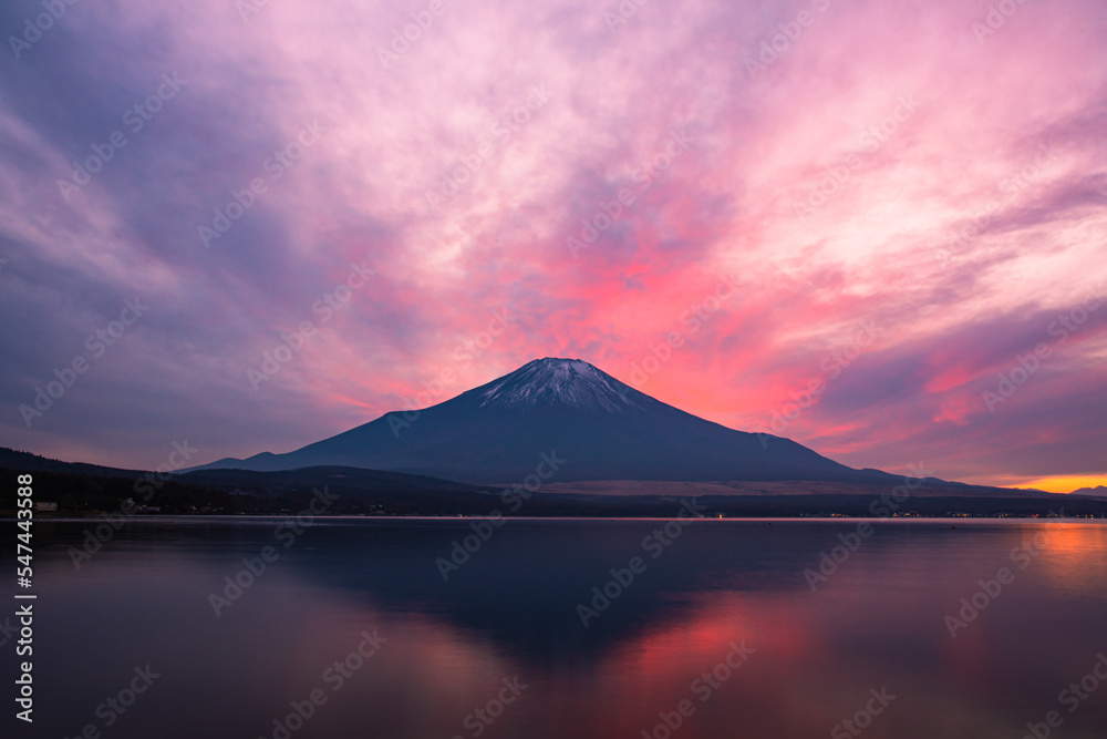 富士山と夕焼け