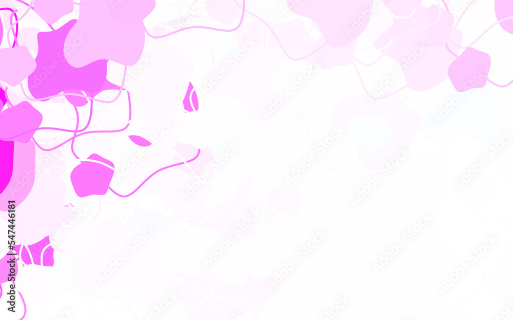 Light Pink vector template with chaotic shapes.