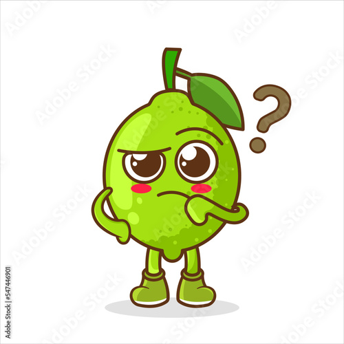 Wallpaper Mural Cute lime character confused with question mark vector design Torontodigital.ca