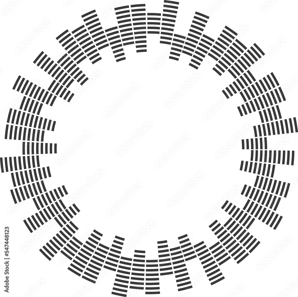 Abstract circular equalizer. Eq round audio soundwaves. Graphic equalizer. Frame. Abstract circular equalizer. Eq round audio soundwaves. Graphic equalizer. Frame.