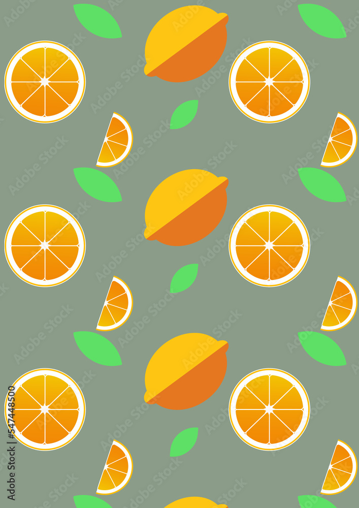 citrus slices pattern illustration, lemon, 2D , fresh, green citrus slices pattern illustration, lemon, 2D , fresh, green