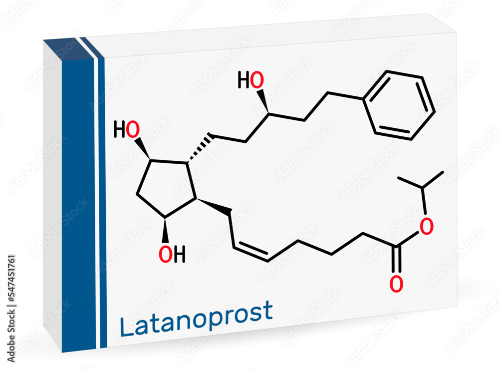 Latanoprost molecule. It is isopropyl ester prodrug used to treat
