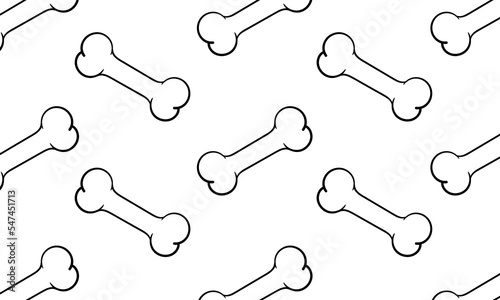 hand drawn bone background with dogs favorite food theme on white background