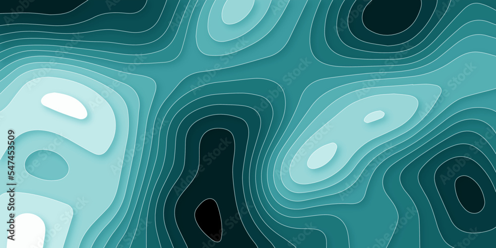 Seamless abstract sky blue green background paper cut realistic ...