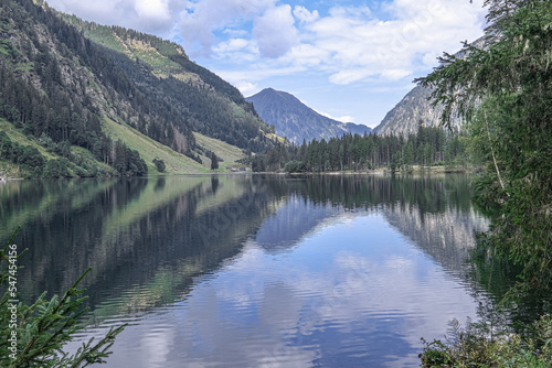 Schwarzensee mountain lake in Solktaler Nature Park, Kleinsolker Obertal, the largest lake in the Niedere Tauren, Scladming, Styria, Austria