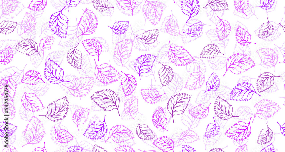 Linden, birch or basil leaves outline vector seamless pattern graphic design. Linden, birch or basil leaves outline vector seamless pattern graphic design.