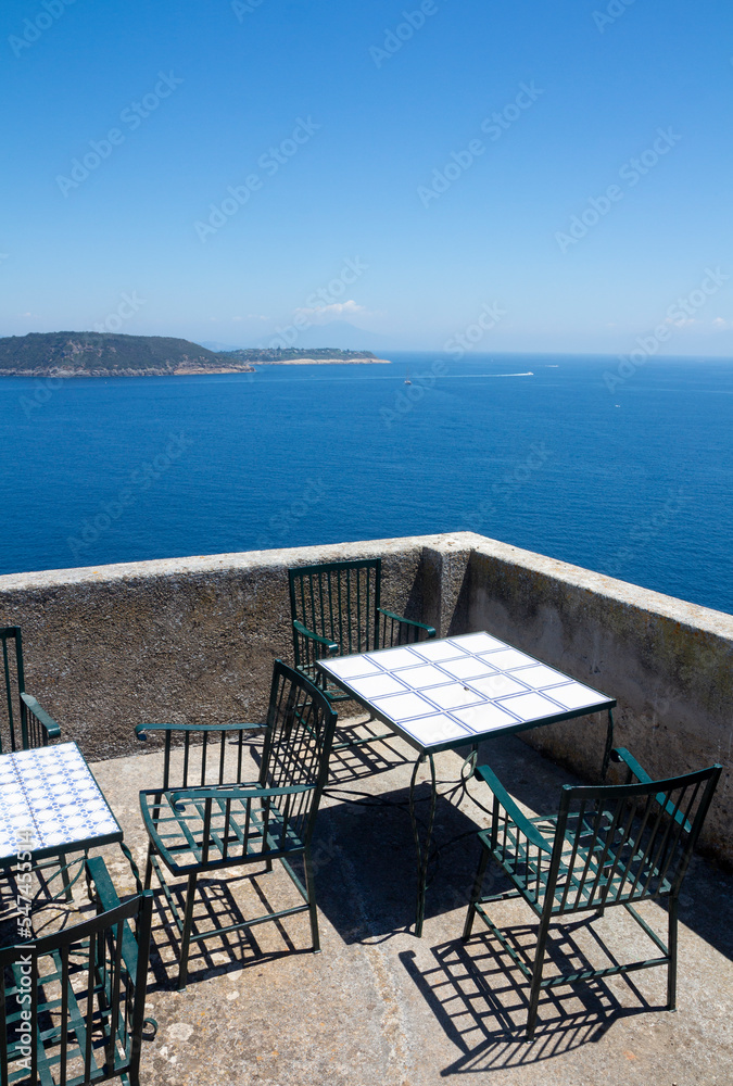coffee table with sea view in Ischia Ponte