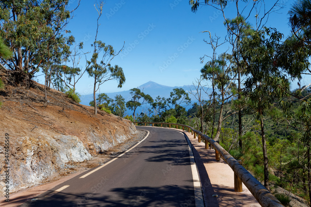 Droga na Teneryfie, w parku Narodowym Teide.