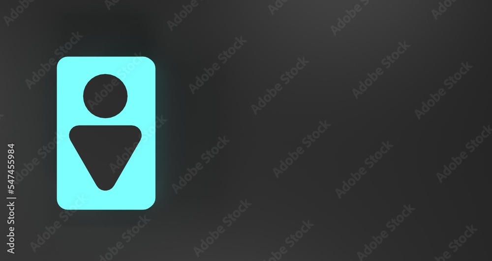 Toilet Sign In Dark Background 3D Rendering Toilet Sign In Dark Background 3D Rendering