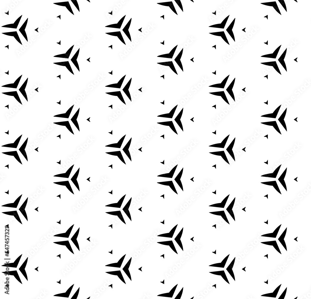 Black and white seamless abstract pattern. Background and backdrop. Grayscale ornamental design. Mosaic ornaments. Vector graphic illustration. EPS10.