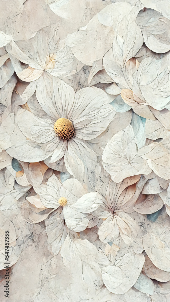 Fototapeta premium White flower background. White flowers illustration. Floral background for greenting or invintation cards. Light flower texture.