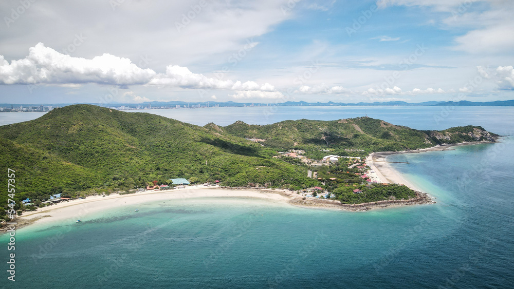 The aerial view of Koh Larn island in Thailand