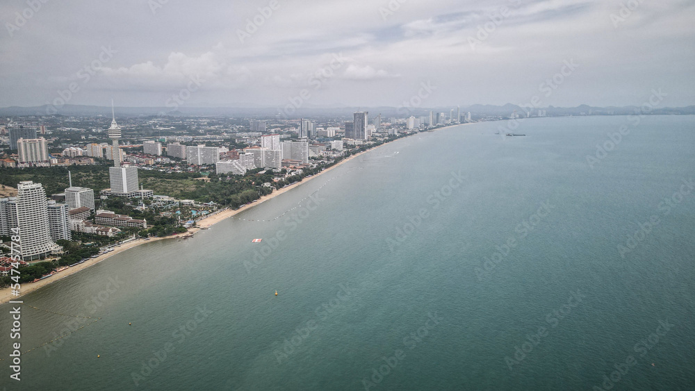 The aerial view of Pattaya in Thailand