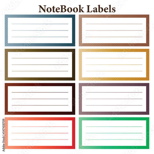 Notebook Labels design template vector illustration