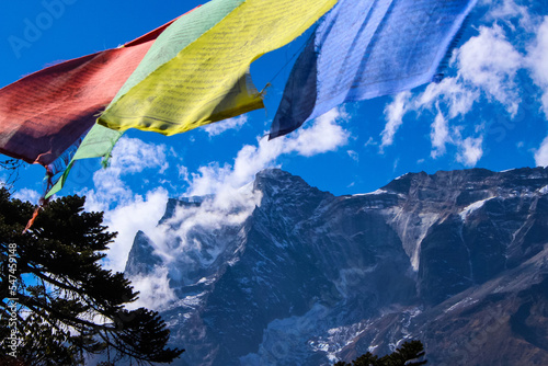 Namchebazaar, Khumjung Valley and Himalayas of Everest Base Camp Trekking in Solukhumbu, Nepal photo