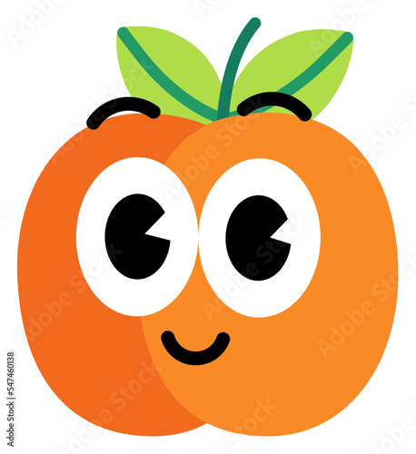 Apricot face cute with white stroke