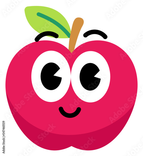 Apple face cute with white stroke