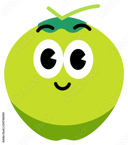 Coconut face cute with white stroke