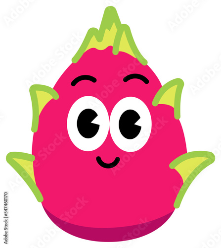 Dragon fruit face cute with white stroke