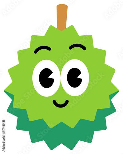 Durian face cute with white stroke