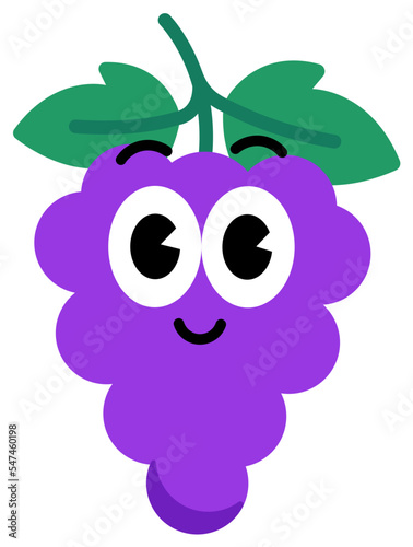 Grape face cute with white stroke