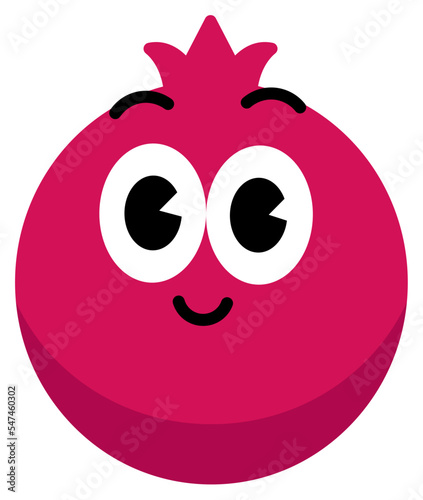 Pomegranate face cute with white stroke