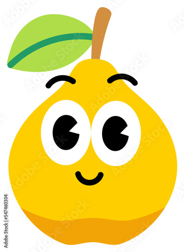 Quince face cute with white stroke