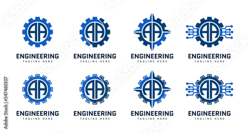 Monogram Letter A in gear. Perfect for engineer, industrial, construction, automotive and technology logos.