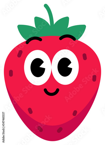 Strawberry face cute with white stroke