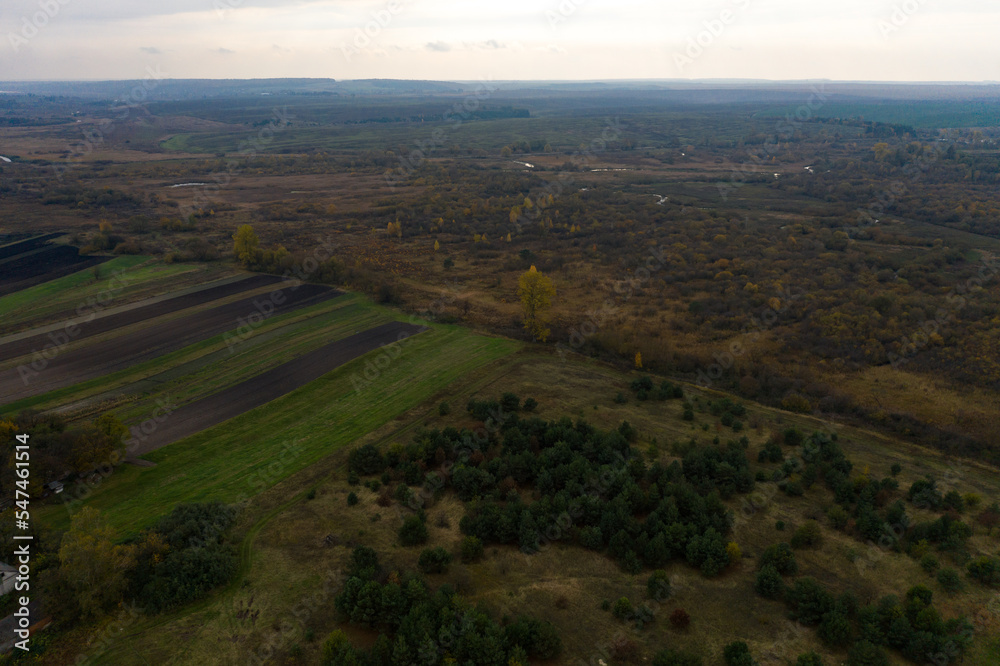 Panoramic view of Ukrainian fields and forests in Ternopil in autumn. Panoramic view of Ukrainian fields and forests in Ternopil in autumn.