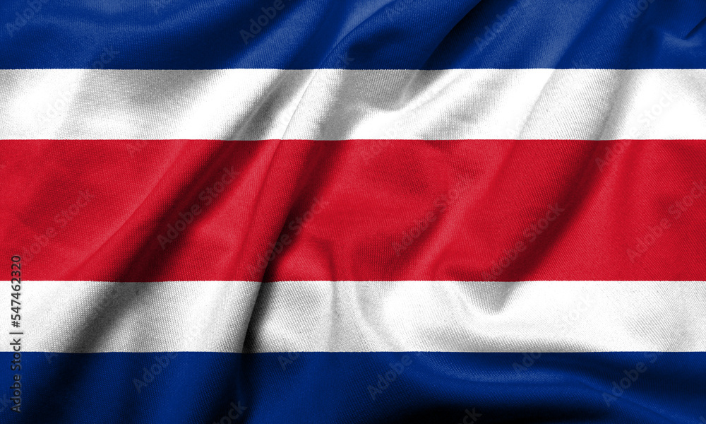 Fototapeta premium 3D Flag of Costa Rica satin
