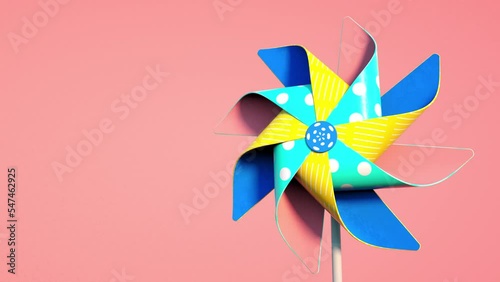 multicolor pinwheel spinning in loop