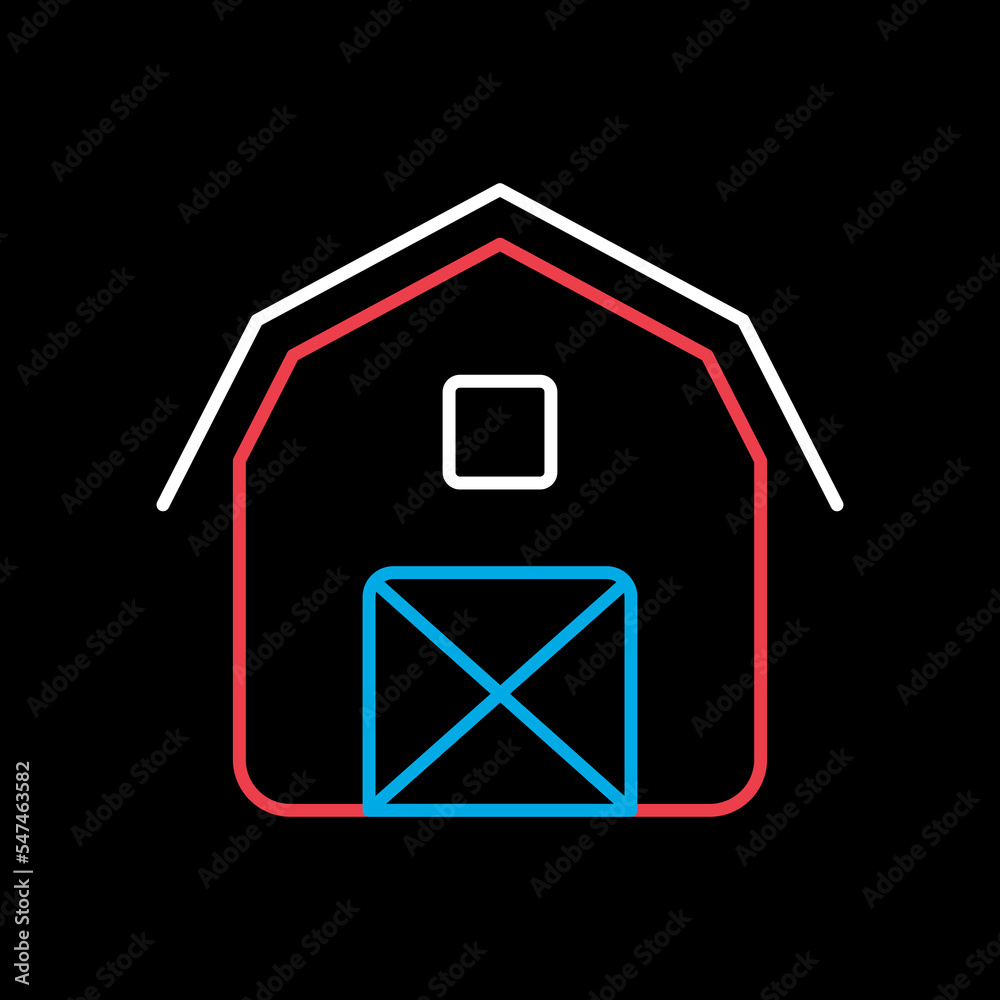 Farm barn vector flat icon. Farm animal sign Farm barn vector flat icon. Farm animal sign