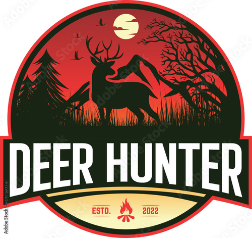Deer Hunting logo template
