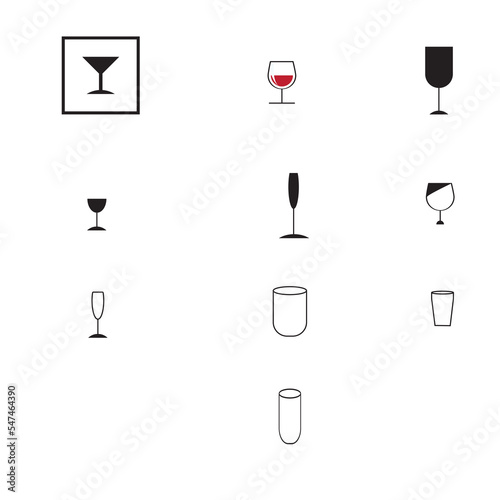 simple set of glass icon.