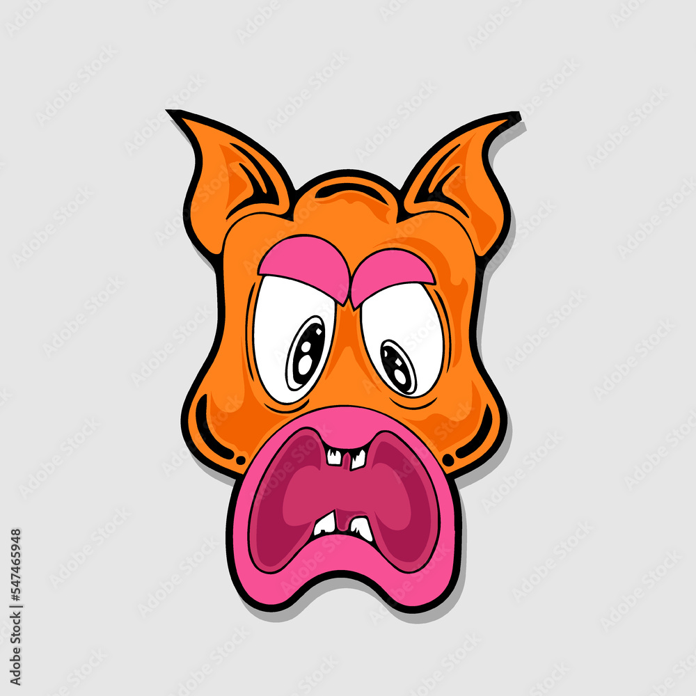 Retro 30s funny cartoon and comic character face vector illustration Retro 30s funny cartoon and comic character face vector illustration