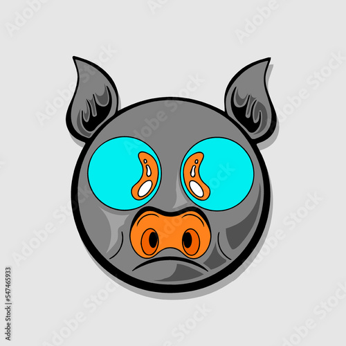 Retro 30s funny cartoon and comic character face vector illustration