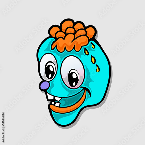 Retro 30s funny comic and cartoon character face. Element of emotion character mascot vector illustration
