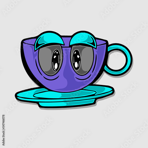 Retro 30s funny comic and cartoon character face. Element of emotion character mascot vector illustration