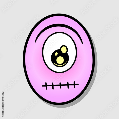 Retro 30s funny comic and cartoon character face. Element of emotion character mascot vector illustration