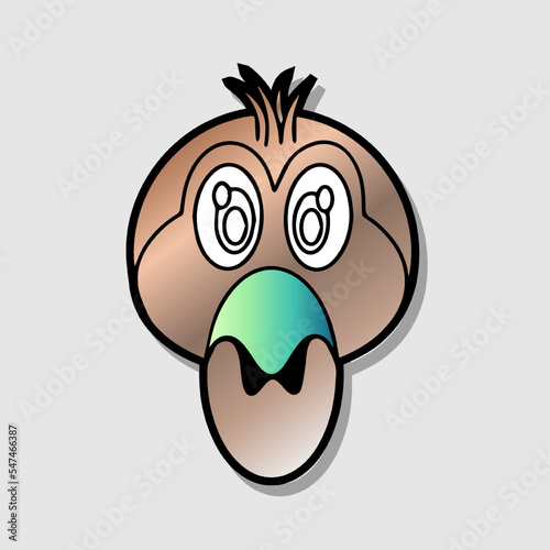 Retro 30s funny comic and cartoon character face. Element of emotion character mascot vector illustration