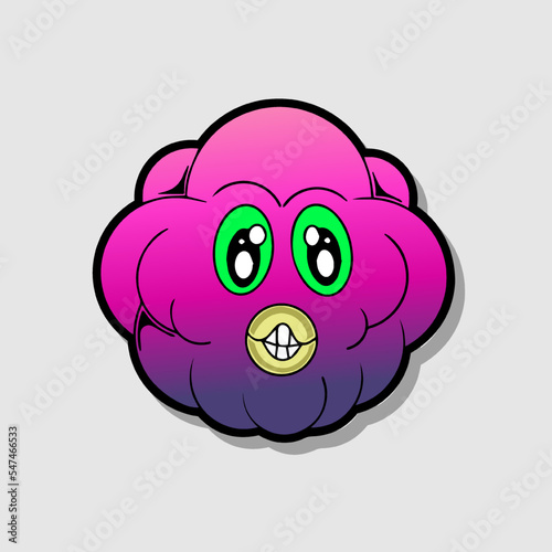 Retro 30s funny comic and cartoon character face. Element of emotion character mascot vector illustration
